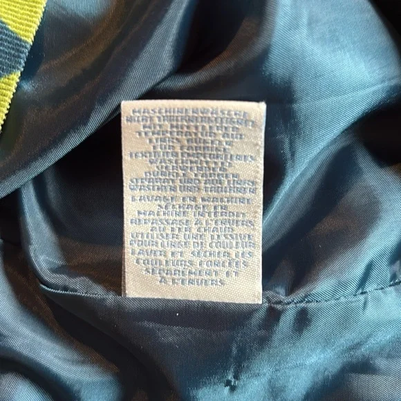 Boden 100% cotton scoop neck corduroy dress with leaf print in blue and green - Picture 12 of 16